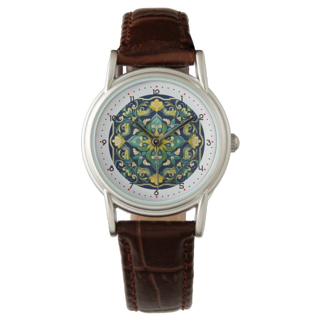 Reloj De Pulsera Con dígitos hermosa elegancia Azulejo (Anverso)