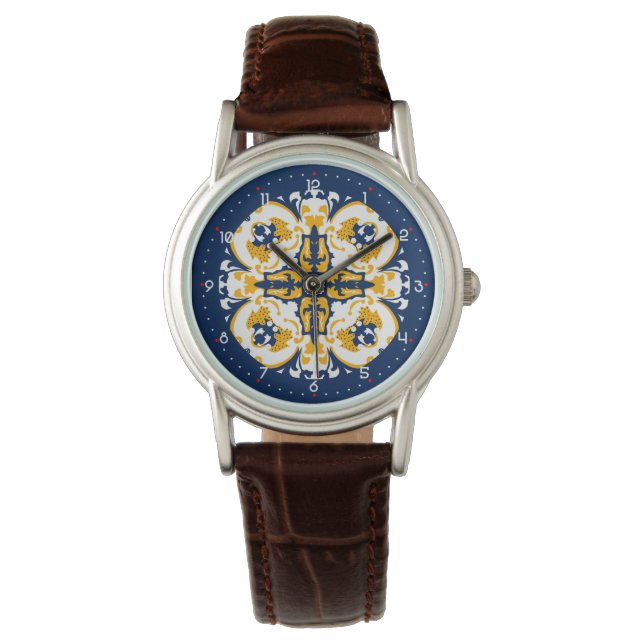 Reloj De Pulsera Con dígitos hermosa radiación Azulejo (Anverso)