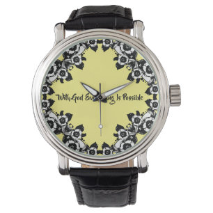 Reloj De Pulsera Con Dios Todo Es Posible Cita De La Biblia