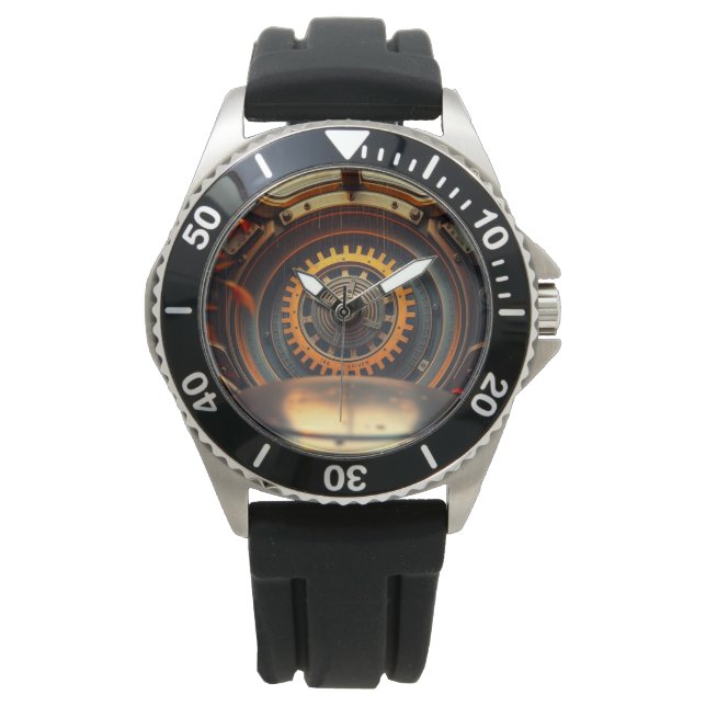 Reloj de pulsera con diseño mecánico. (Anverso)