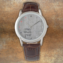 Reloj De Pulsera Concreto moderno, negro, blanco, rojo