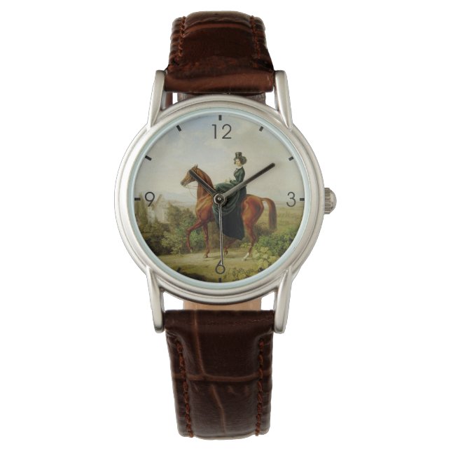 Reloj De Pulsera Condesa a caballo (caballo marrón elegante) (Anverso)
