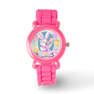 Reloj De Pulsera conejito con huevos de Pascua
