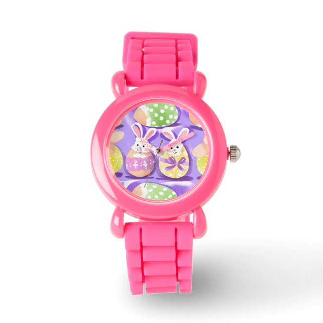 Reloj De Pulsera conejito con huevos de Pascua (Anverso)