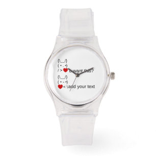 Reloj De Pulsera ¿conejito quieres esto? / Personalizable ASCII Tex