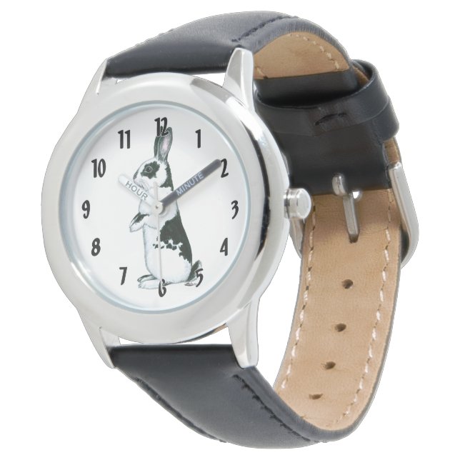 Reloj De Pulsera Conejo: blanco y negro (Angular)