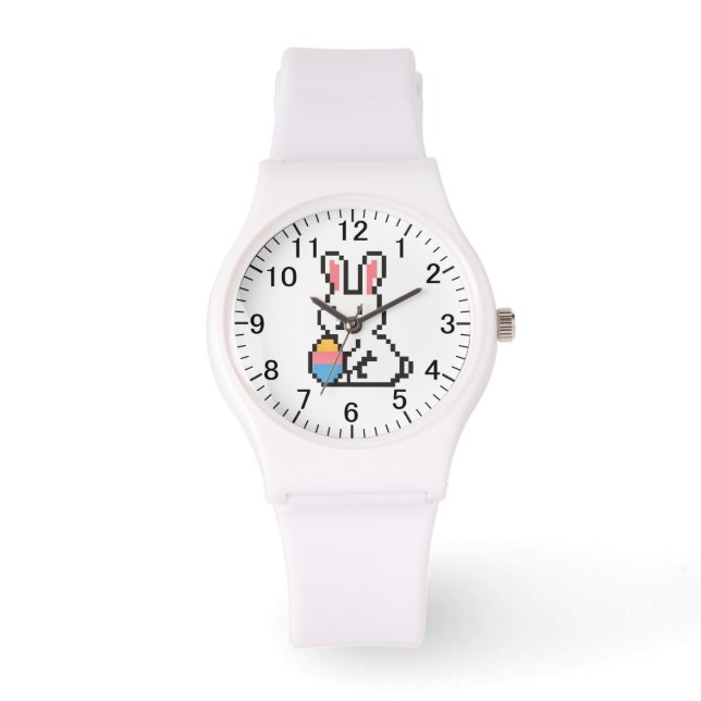 Reloj De Pulsera Conejo/Conejito de Pascua lindo de 8 bits (Anverso)