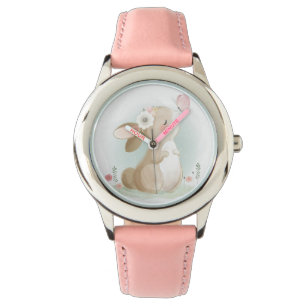 Reloj De Pulsera Conejo Cuidadoso Y Mariposa