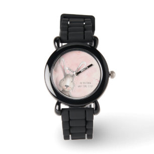 Reloj De Pulsera Conejo de Bunny acuarela ¿Qué Hora Es?