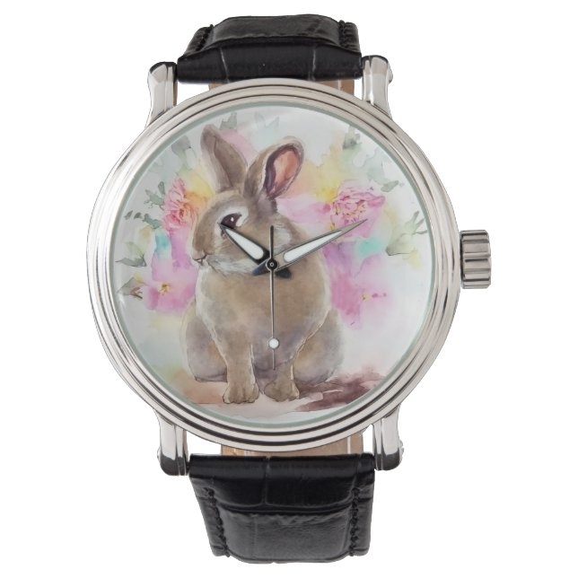 Reloj De Pulsera Conejo de flores (Anverso)