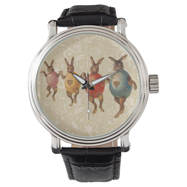 Reloj De Pulsera Conejo de Pascua bailando huevos (Anverso)