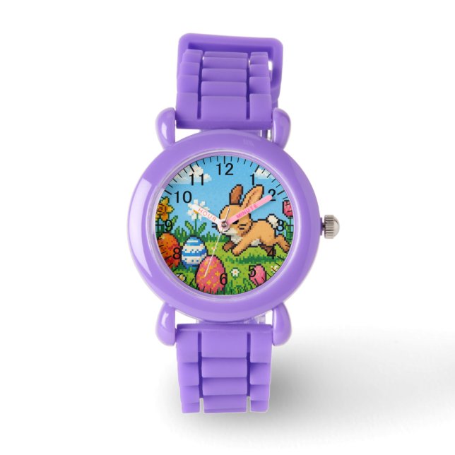 Reloj De Pulsera conejo de Pascua lindo de 8 bits (Anverso)
