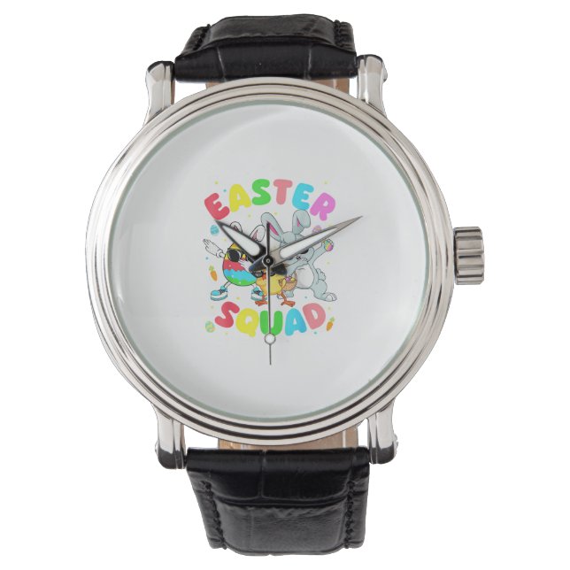 Reloj De Pulsera Conejo Divertido Groovy Huevo Pollito Pascua Equip (Anverso)