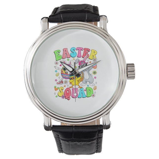 Reloj De Pulsera Conejo Divertido Groovy Huevo Pollito Pascua Equip (Anverso)