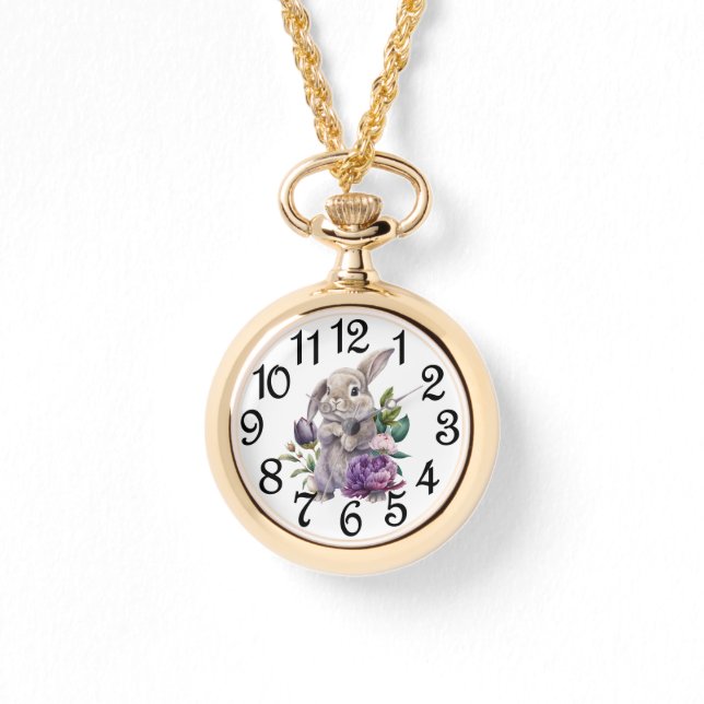 Reloj De Pulsera Conejo Gris  (Anverso)