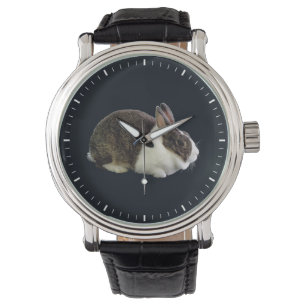 Reloj De Pulsera Conejo holandés marrón y blanco