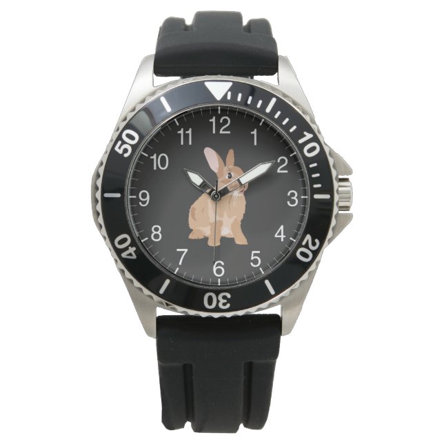 Reloj De Pulsera Conejo marrón (Anverso)