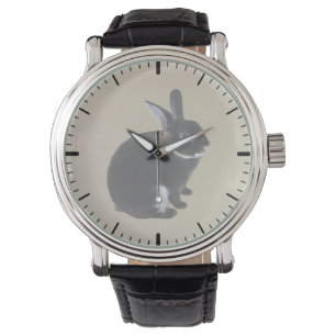 Reloj De Pulsera Conejo minicátrico blanco y marrón oscuro