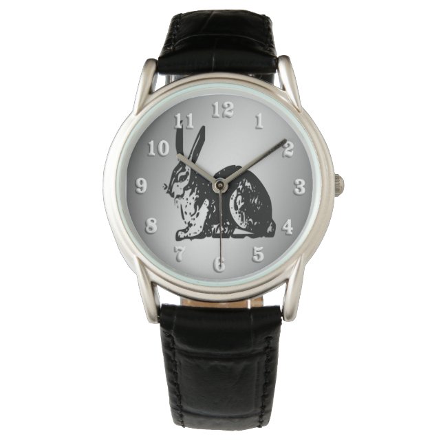 Reloj De Pulsera Conejo Negro (Anverso)