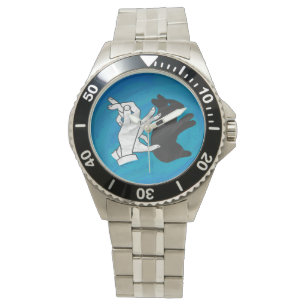 Reloj De Pulsera Conejo Sombra En Azul