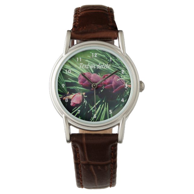 Reloj De Pulsera Cones de pino en miniatura personalizados (Anverso)