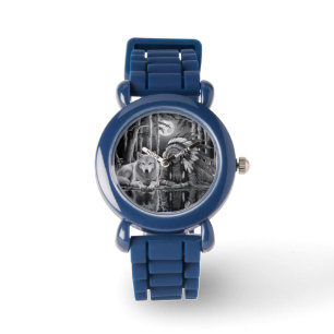 Reloj De Pulsera Conexión salvaje: Lobo y Chica