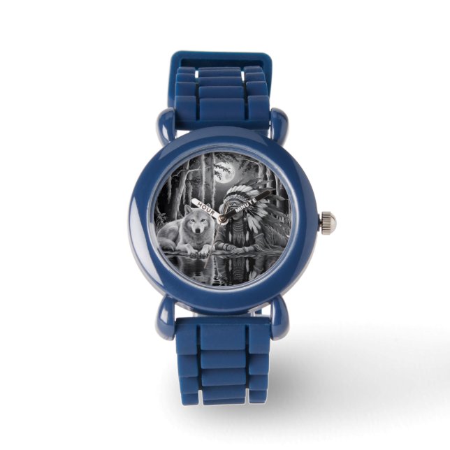 Reloj De Pulsera Conexión salvaje: Lobo y Chica (Anverso)