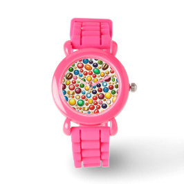 Reloj De Pulsera Confección colorida: arte de caramelos redondos
