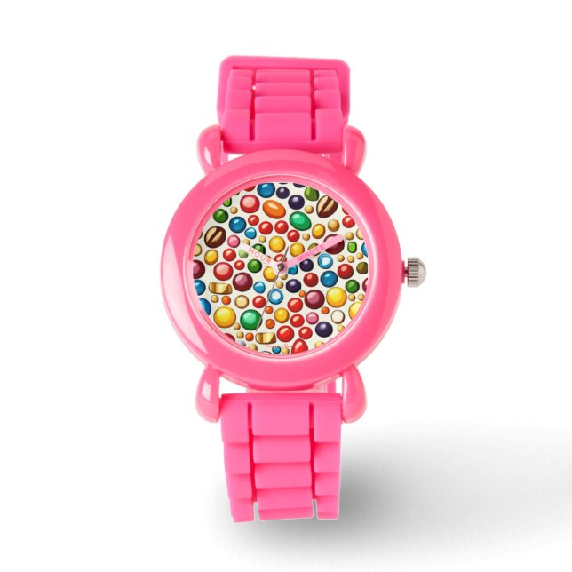 Reloj De Pulsera Confección colorida: arte de caramelos redondos (Anverso)
