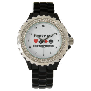 Reloj De Pulsera Confíe en que yo es su socio (juegos de la tarjet