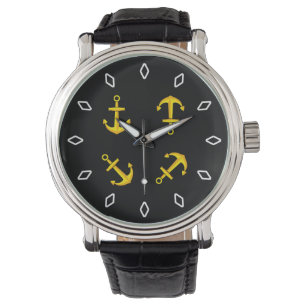 Reloj De Pulsera Conjunto de ancla de barco dorada de dibujos anima