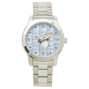 Reloj De Pulsera Conjunto de tambores~Papel de música enrollado~Fon