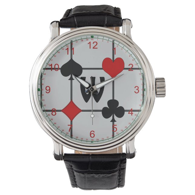 Reloj De Pulsera Conjuntos de cartas de juego Art Deco v2 monograma (Anverso)