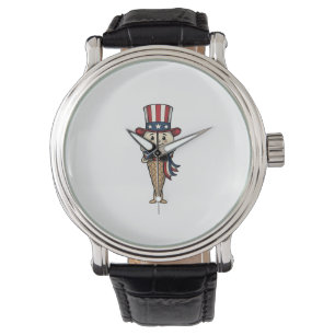 Reloj De Pulsera Cono de helado patriótico diseño de grabado vintag