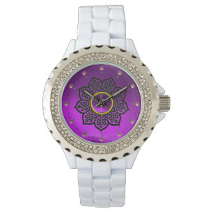 RELOJ DE PULSERA CONOCIMIENTOS CELÁTICOS FLORES Y PIEDRAS AMETYST G