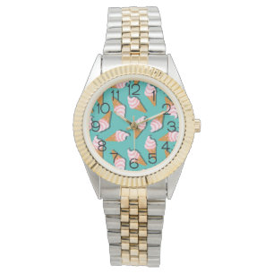 Reloj De Pulsera Conos de gofre helado y yogur congelado patrón