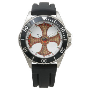 Reloj De Pulsera CONSECUCIÓN ANTIGUA CROSS Red Ruby Gemstones