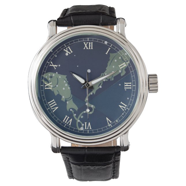 Reloj De Pulsera Constelación de peces de Piscis Zodiaco Astrología (Anverso)