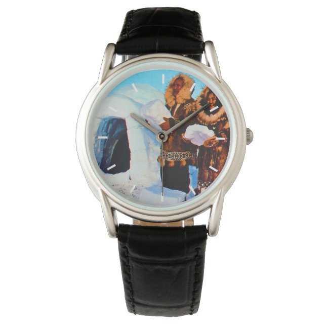 Reloj De Pulsera Constructores de igloo de Alaska en EEUU (Anverso)