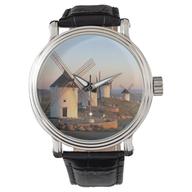 Reloj De Pulsera Consuegra, La Mancha, España, molinos de viento (Anverso)