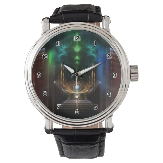 Reloj De Pulsera Contemplar Oz Fractal Art Writing Watch (Anverso)
