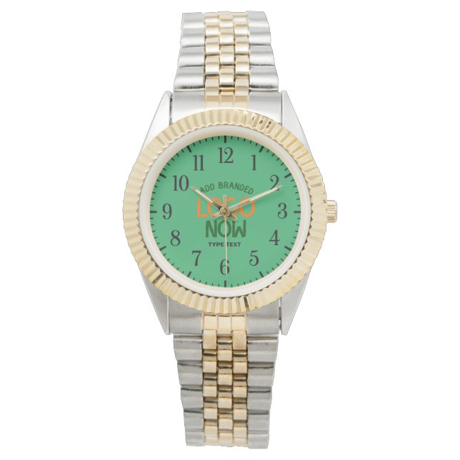 RELOJ DE PULSERA CONTEMPORÁNEO LIMPIO NICE GOLD SILVERY EMERALD GRE (Anverso)