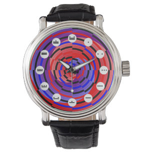 Reloj De Pulsera Contraespiral roja y azul (maya) de Kenneth Yoncic