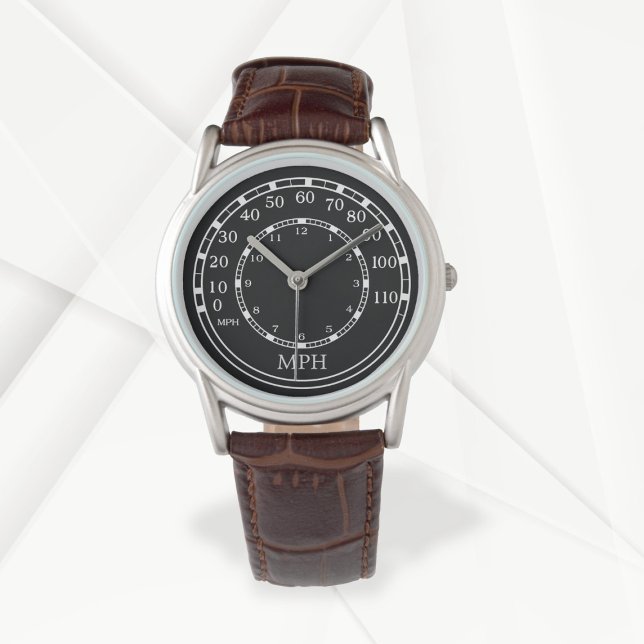 Reloj De Pulsera Control del velocímetro del coche del contador de  (Add your initials)