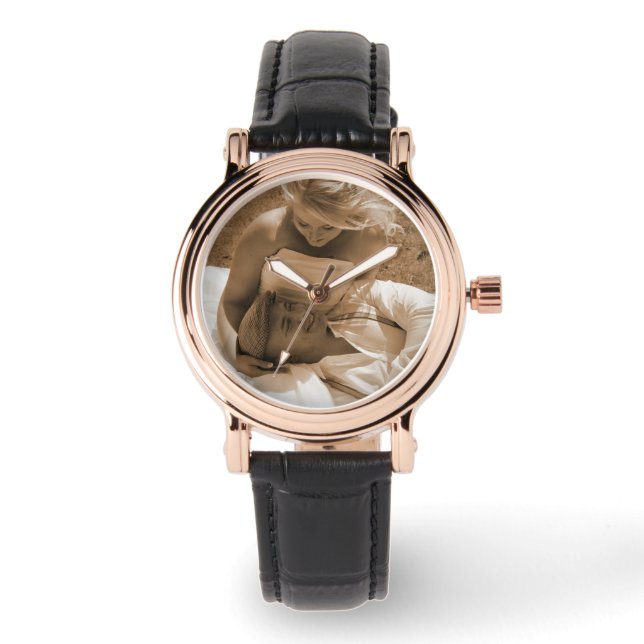 Reloj De Pulsera Control personalizado de escritura fotográfica par (Anverso)