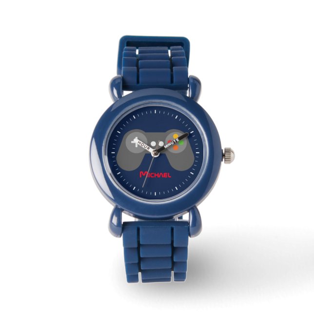Reloj De Pulsera Controlador de videojuegos azul (Anverso)