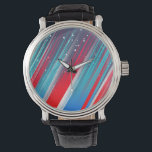 Reloj De Pulsera Cool Abstract Red White Blue Brush Strokes<br><div class="desc">Cool Abstract Red White Blue Brush Strokes</div>
