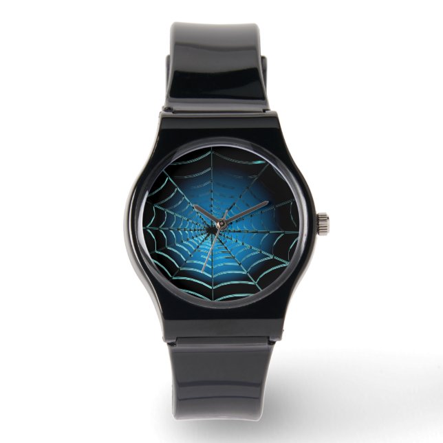 Reloj De Pulsera Cool Blue Spider Web (Anverso)