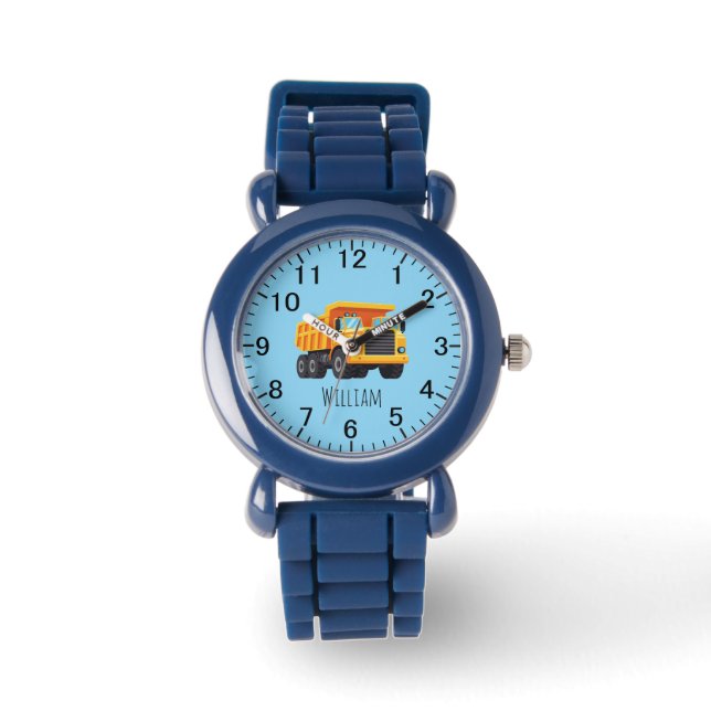 Reloj De Pulsera Cool construction dump truck add name  (Anverso)