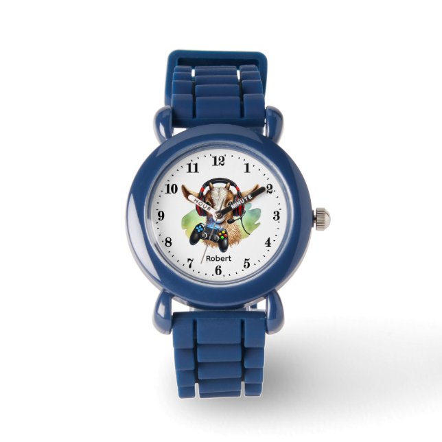 Reloj De Pulsera Cool gamer goat add name (Anverso)